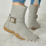 Mollyshoe Women's Winter Warm Zipper Flat Snow Boots