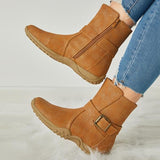Mollyshoe Women's Winter Warm Zipper Flat Snow Boots