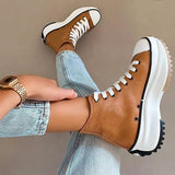 Mollyshoe Non-Slip Sole High Top Lace Up Boots