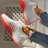Mollyshoe Colorblock Knitted Breathable Lace-Up Sneakers