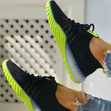 Mollyshoe Colorblock Knitted Breathable Lace-Up Sneakers