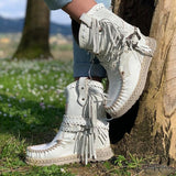 Mollyshoe Vintage Tassel Stone-Washed Boots