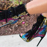 Mollyshoe Tassel Zipper Fashion High Heels