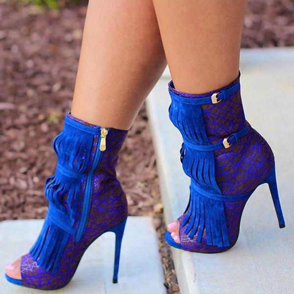 Mollyshoe Tassel Zipper Fashion High Heels