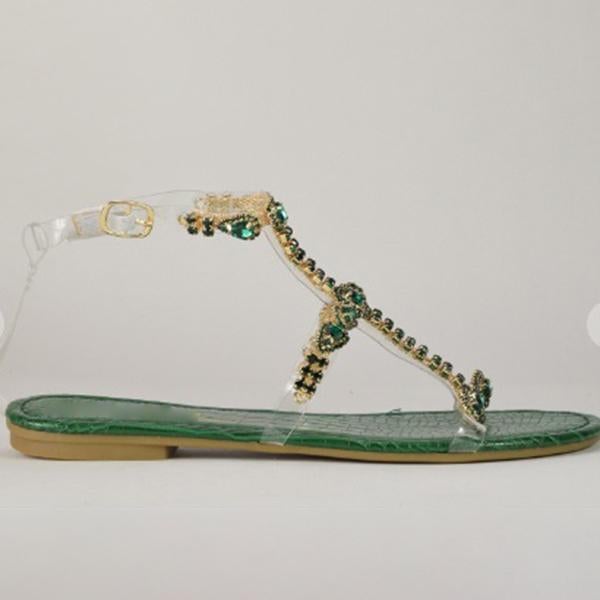 Mollyshoe Jewelry Inlaid Fashion Transparent Sandals