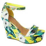 Mollyshoe Printed Tropical Style Platform Sandals