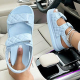 Mollyshoe Fashion Diamond Pattern Velcro Sandals