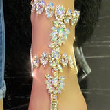 Mollyshoe Stylish Crystal Strap Lace-Up Sandals