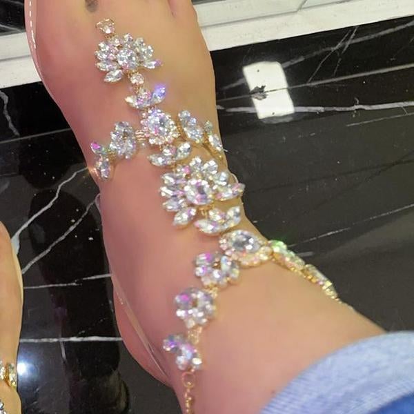 Mollyshoe Stylish Crystal Strap Lace-Up Sandals