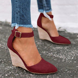 Mollyshoe Classic Ankle Strap Wedge Shoes