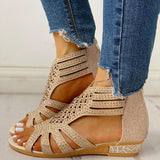 Mollyshoe Studded Hollow Out Flat Sandals