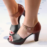 Mollyshoe Chunky Heel Ankle Strap Elegant Shoes Working Daily Shoes