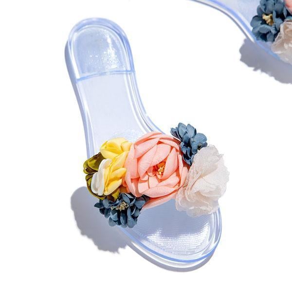 Mollyshoe Multi-Color Floral Clear Jelly Sandals