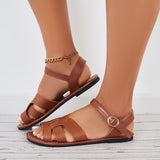 Mollyshoe Summer Buckle Strap Sandals Open Toe Flat Beach Sandals