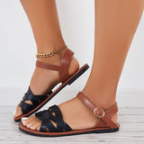 Mollyshoe Women Open Toe Flat Sandals Criss Cross Ankle Strap Sandals