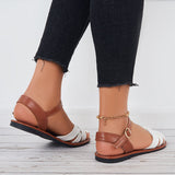 Mollyshoe Women Open Toe Flat Sandals Criss Cross Buckle Strap Sandals