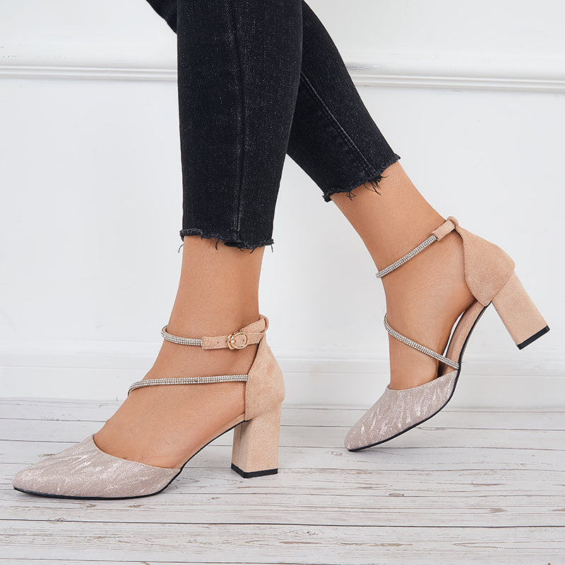 Suede Block Heel Pointed Court Shoes | Geox | M&S