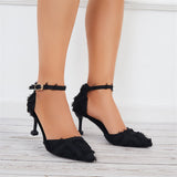 Mollyshoe Women Ankle Strap Pumps Pointed Toe Stilettos High Heel Dress Shoes