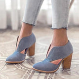 Mollyshoe Round Toe Women Chunky Heel Casual Pu Ankle Boots