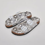 Mollyshoe Clear Straps Silver Buckles Cheetah Slippers