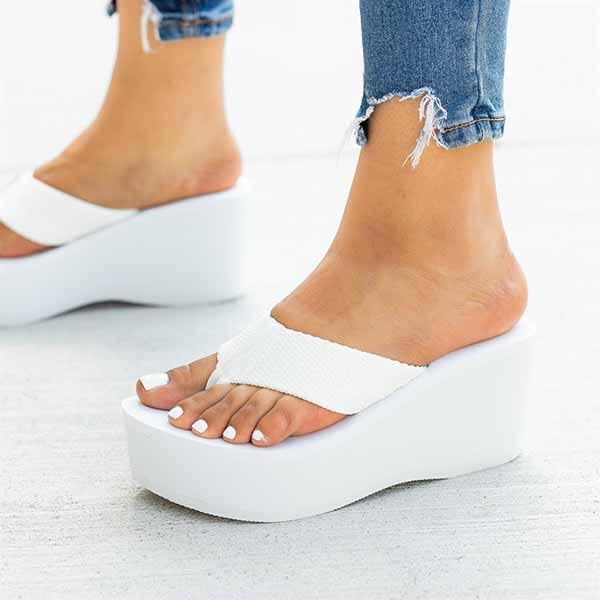 Mollyshoe Flip-flops Foam Wedge Heel Sandals