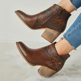 Mollyshoe Thick Heel Pointed Western Cowboy Boots