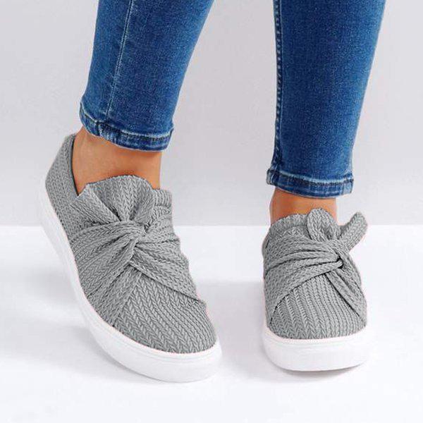 Mollyshoe Women Knitted Twist Slip On Sneakers