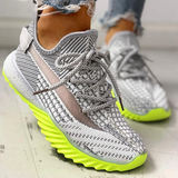 Mollyshoe Net Surface Breathable Lace Up Yeezy Sneakers