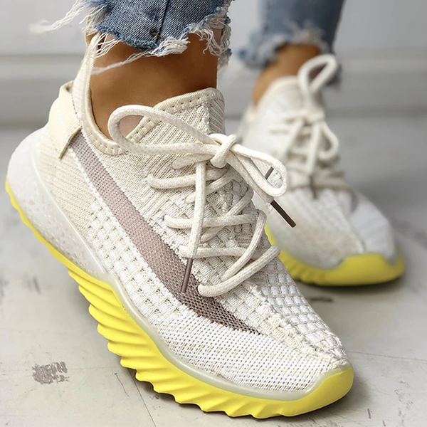 Mollyshoe Net Surface Breathable Lace Up Yeezy Sneakers