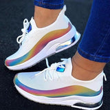 Mollyshoe Lace-Up Round Toe Low-Cut Upper Color Block Sneakers