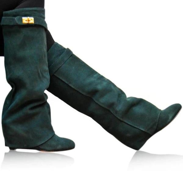 Mollyshoe Stylish Faux Leather Hidden Heel Tall Boots