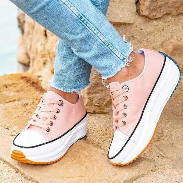 Mollyshoe Daily Lace Up Non-Slip Platform Sneakers