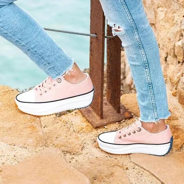 Mollyshoe Daily Lace Up Non-Slip Platform Sneakers