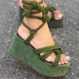 Mollyshoe Solid Velvet Ankle Strap Platform Sandals