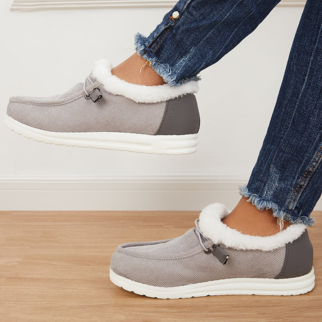 Mollyshoe Flat Slip-On Bootie Warm Lining Ankle Snow Boots