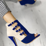 Mollyshoe Hollow Out Buckled High Heels