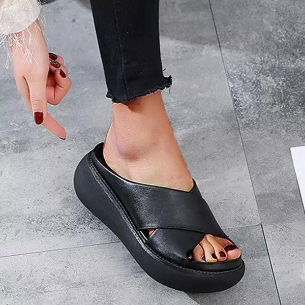 Mollyshoe Platform Open Toe Comfy Slippers Casual Slide Sandals